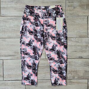 NWT Balance Collection Capri Leggings Coral Kiss Workout Mesh Back S